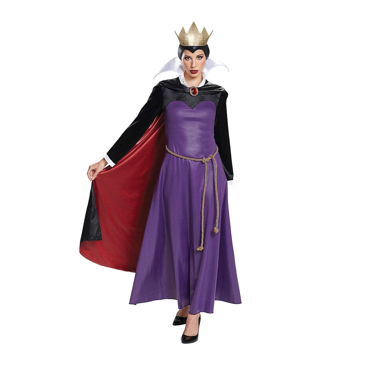 Womens Evil Queen Deluxe Costume Disney Snow White Villain Dress And Cape